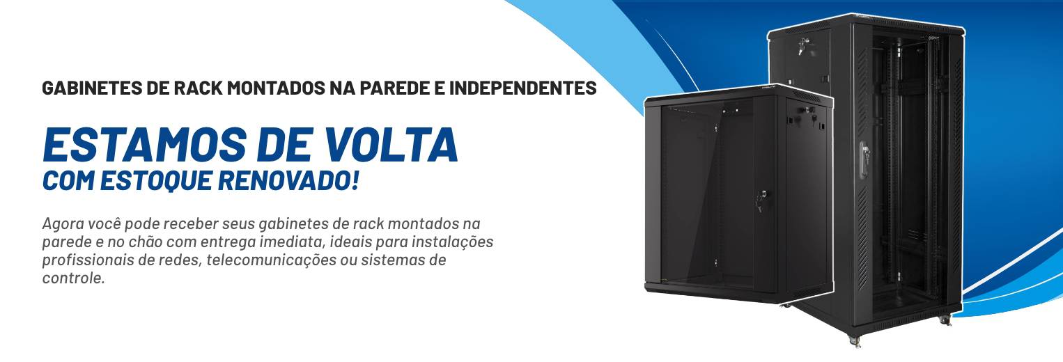 Gabinete de rack de 19" montado na parede e no chão Gabinete de rack de 19" montado na parede e no chão