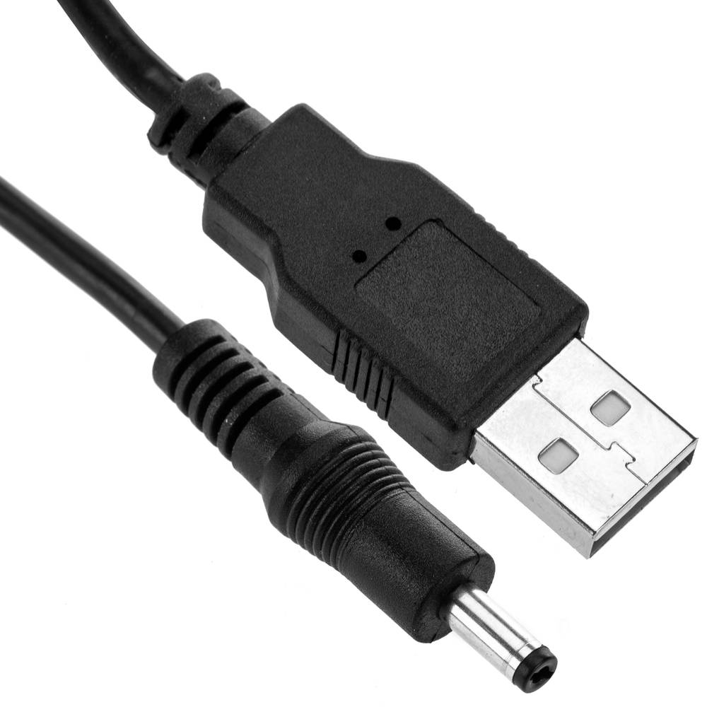 Cable de carga USB a 2,5 mm DC con 2 polos adaptador de 18 mm para dispositivo electrónico 