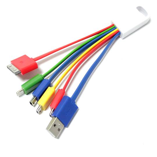 5-in-1-USB-Ladekabel Micro-USB Micro-USB-Mini-USB-kompatibel mit Lightning 30-polig