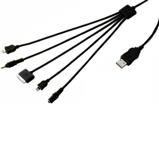 5-in-1 USB-Ladekabel (NDSi iPod PSP MiniUSB und DCJack 3.5)
