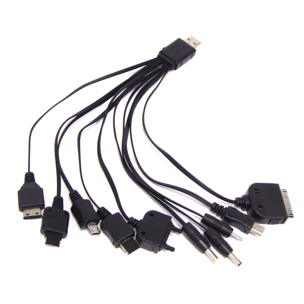 Kabeloplader USB 10 in 1 iPhone MiniUSB MicroUSB PSP en andere