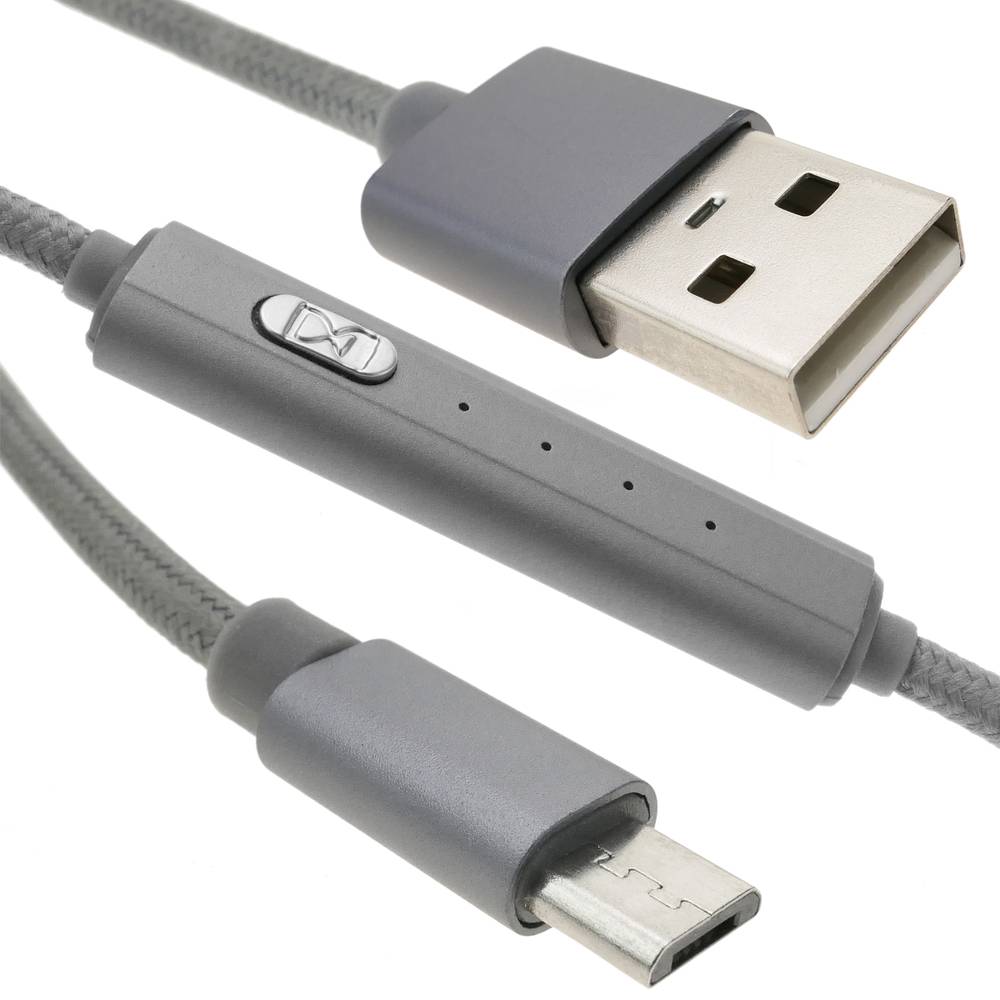 USB charger cable with timer A-male to microUSB-male 1m