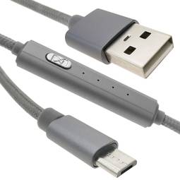Cabo carregador USB com temporizador A-macho para microUSB-macho 1m