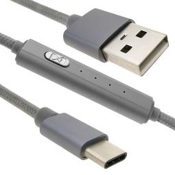 Cabo carregador USB com temporizador A-macho para USB-C-macho 1m