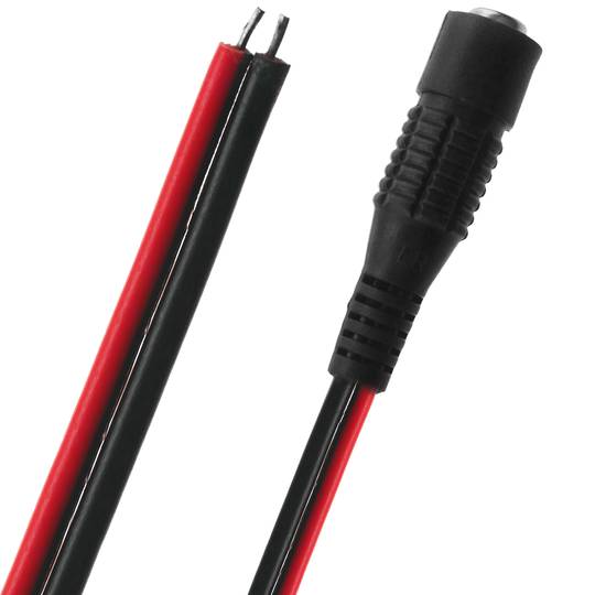 DC cabo de alimentação jack 5.5x2.1mm Feminino aos terminais 22AWG 30 centímetros