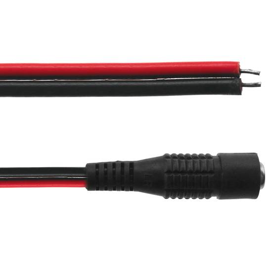 DC cabo de alimentação jack 5.5x2.1mm Feminino aos terminais 22AWG 30 centímetros