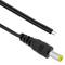 cabo de alimentação DC 26AWG jack amarelo 5.5x2.1mm Male aos terminais 30 centímetros