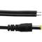 cabo de alimentação DC 26AWG jack amarelo 5.5x2.1mm Male aos terminais 30 centímetros