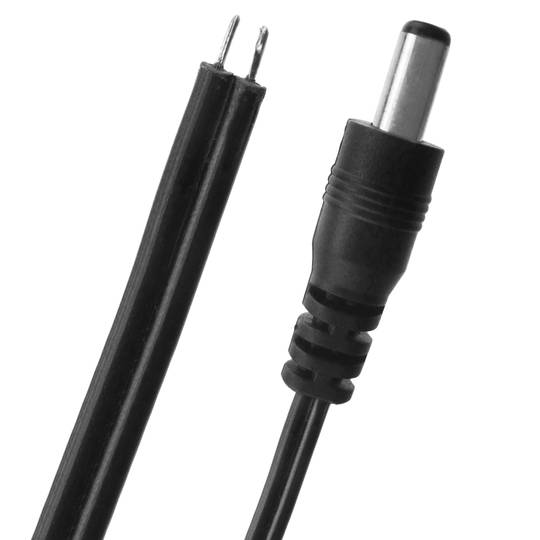 Cable de alimentación DC jack 5.5x2.1mm 22AWG macho a bornes de 30cm