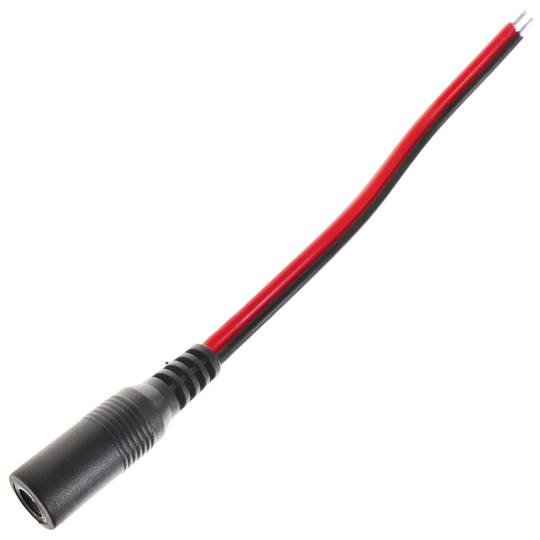 Câble d'alimentation CC prise 5.5x2.5mm Femme aux bornes 20AWG 13cm
