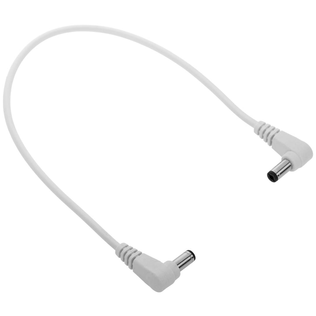 Voedingskabel 2,1 x 5,5 mm haaks DC Jack male naar male wit 30 cm