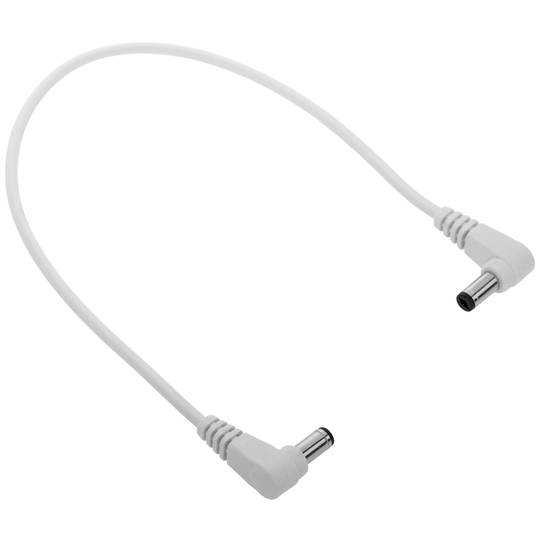 Voedingskabel 2,1 x 5,5 mm haaks DC Jack male naar male wit 30 cm