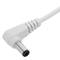 Voedingskabel 2,1 x 5,5 mm haaks DC Jack male naar male wit 30 cm