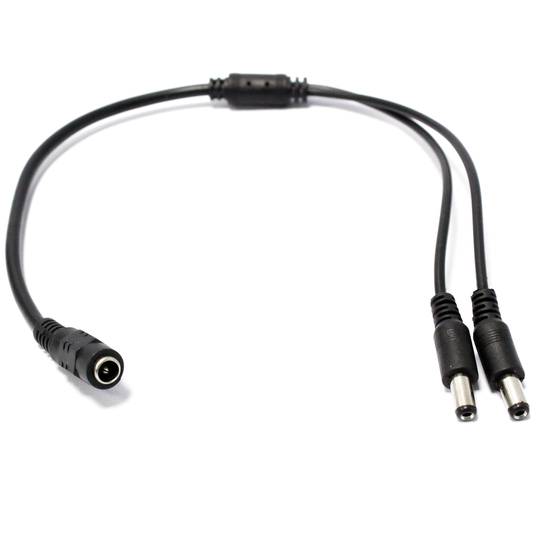 2-poorts DC 5,5 mm OD stroomkabel vermenigvuldiger