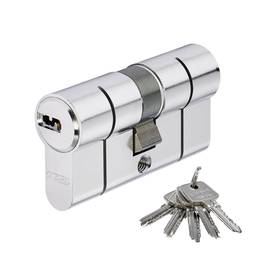 Eurocilinder met nikkel dubbele koppeling 40/40 D66 N 40/40 Abus