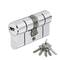 Euro cylinder with nickel double clutch 40/40 D66 N 40/40 Abus