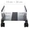 Supporto per PC in metallo con ruote nere da 13 a 25 cm