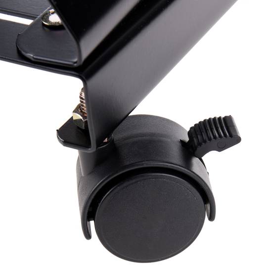 Supporto per PC in metallo con ruote nere da 13 a 25 cm