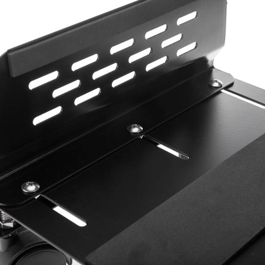 Supporto per PC in metallo con ruote nere da 13 a 25 cm