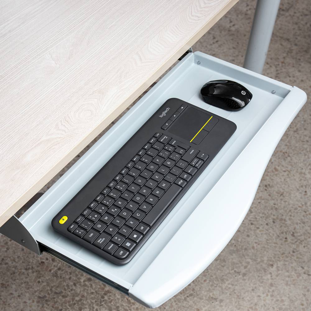 Bandeja de teclado extraíble metálica para escritorio - Cablematic