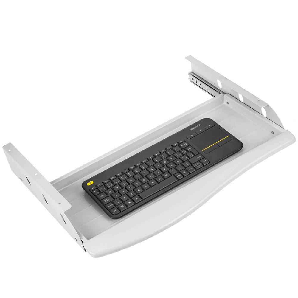 Mesa de Ordenador COLUMBIA, bandeja para teclado en blanco