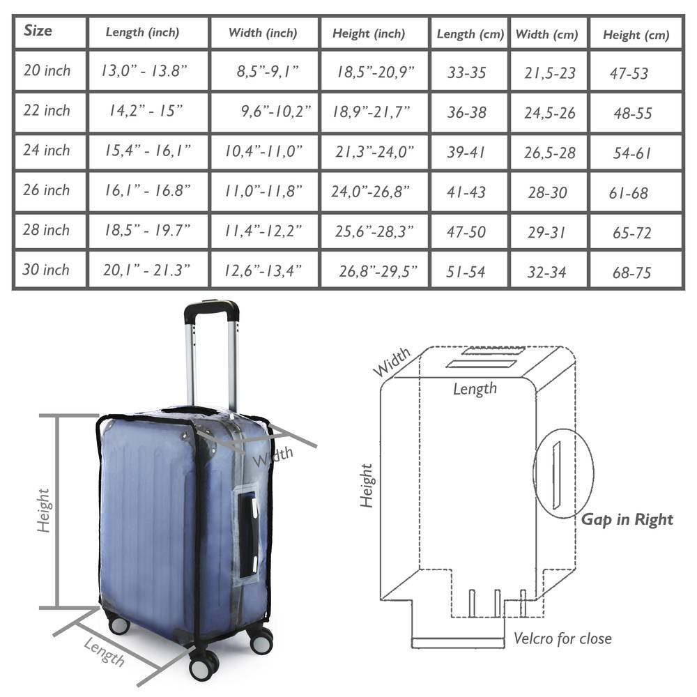 Details about   20"-28" Travel Luggage Cover Protector Suitcase Anti Scratch Waterproof Bag Chic 
