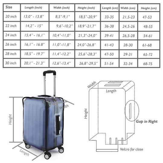 Luggage Koffer Cover Einfach Kofferbezug Kofferschutzhülle Kofferschutz 26  44x30x60cm - Cablematic