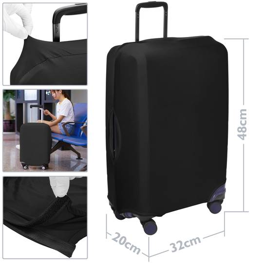 Copertura elastica per valigia 32x48x20cm nero