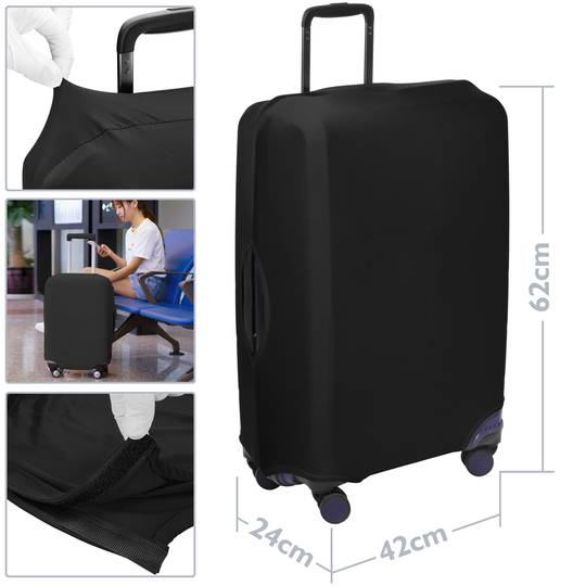 Funda elàstica per a maleta 42x62x24cm negre