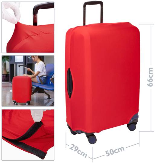 Elastic cover for suitcase 50x66x29cm red