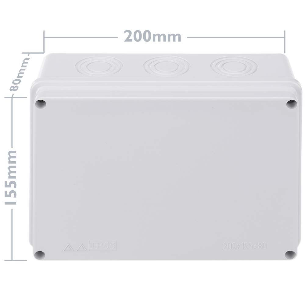 Caja de superficie rectangular IP55 200x155x80mm