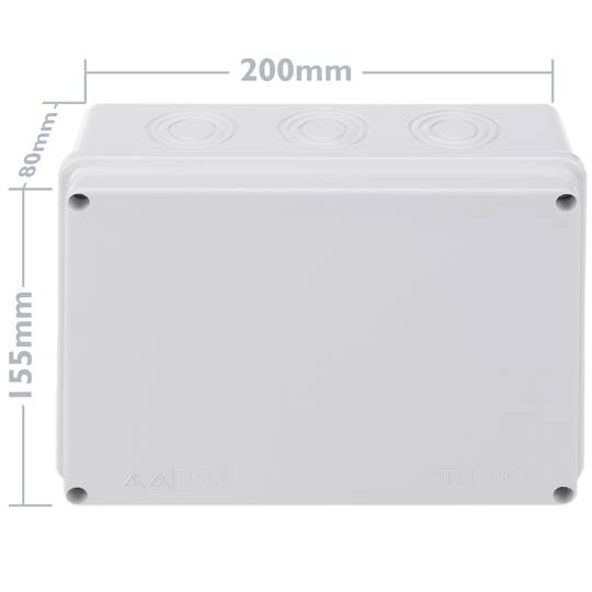 Caja de superficie rectangular IP55 200x155x80mm