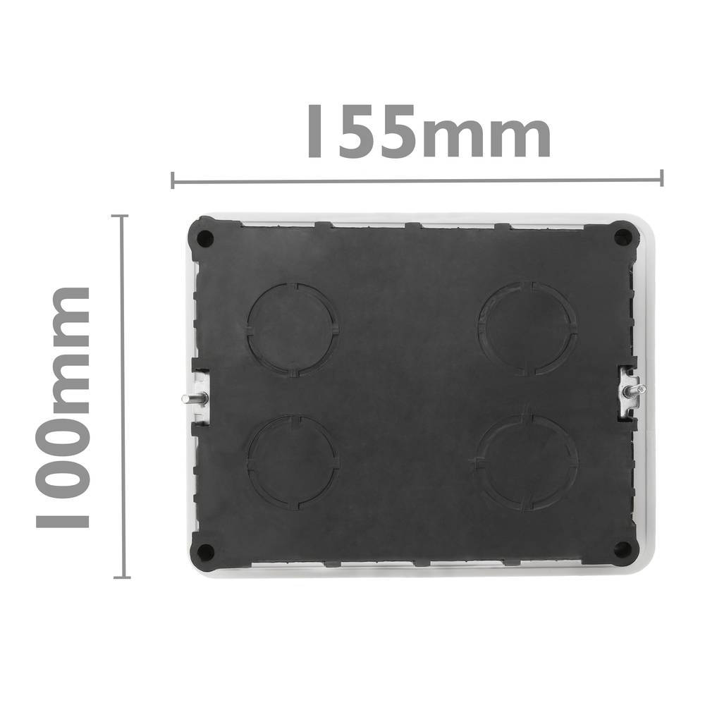 Recessed electric rectangular register 155x100x48mm for hollow walls