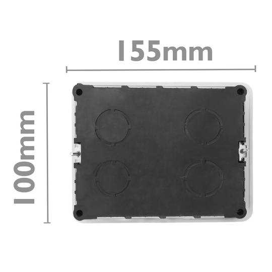 Recessed electric rectangular register 155x100x48mm for hollow walls