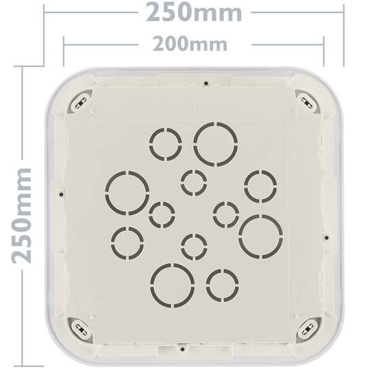 Caixa encastada de registre elèctric quadrada 200x200x60 mm per parets buides