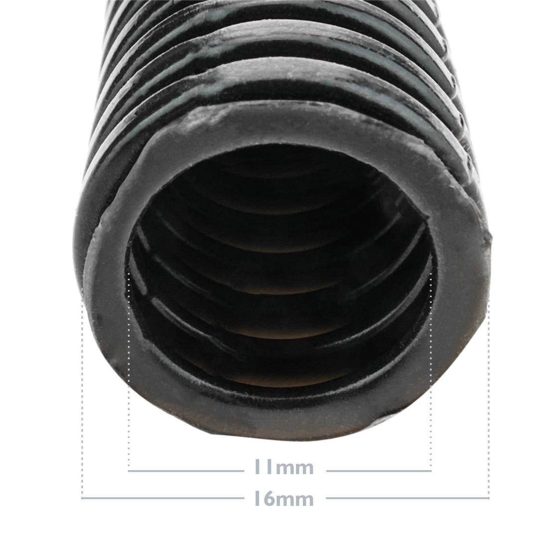 Tubo corrugado interior M-16 10 m negro