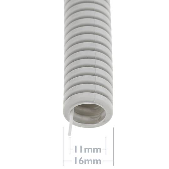 Tubo corrugado PVC con guía M-20 100 m Gris - Cablematic