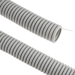 Tubo corrugado PVC con guía M-40 25 m Gris