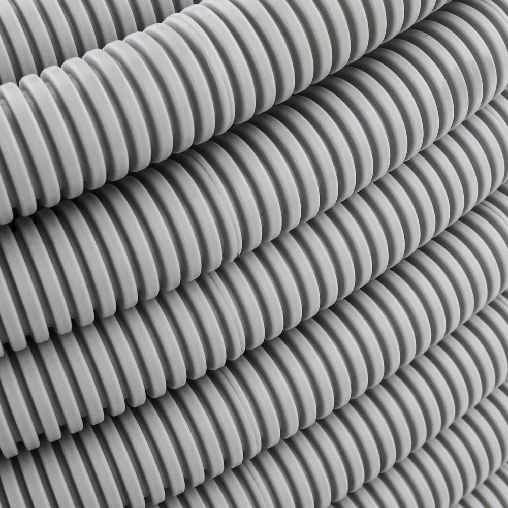 Tubo corrugato in PVC con guida M-40 25 m Grigio