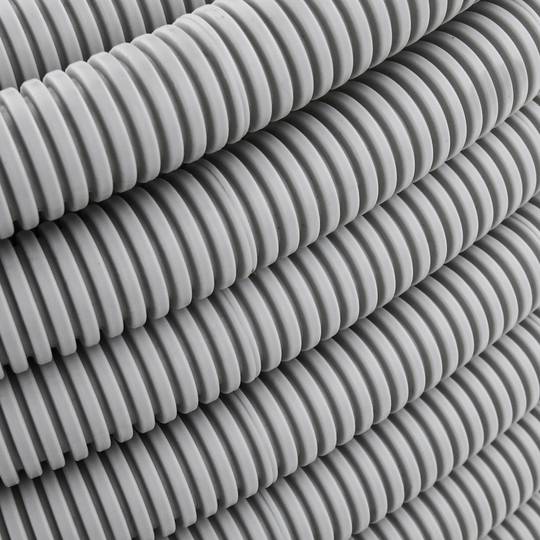 Tubo corrugato in PVC con guida M-40 25 m Grigio