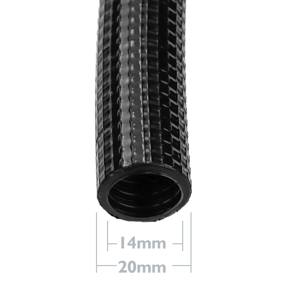 Tubo corrugato rinforzato in PVC M-20 100 m Nero - Cablematic