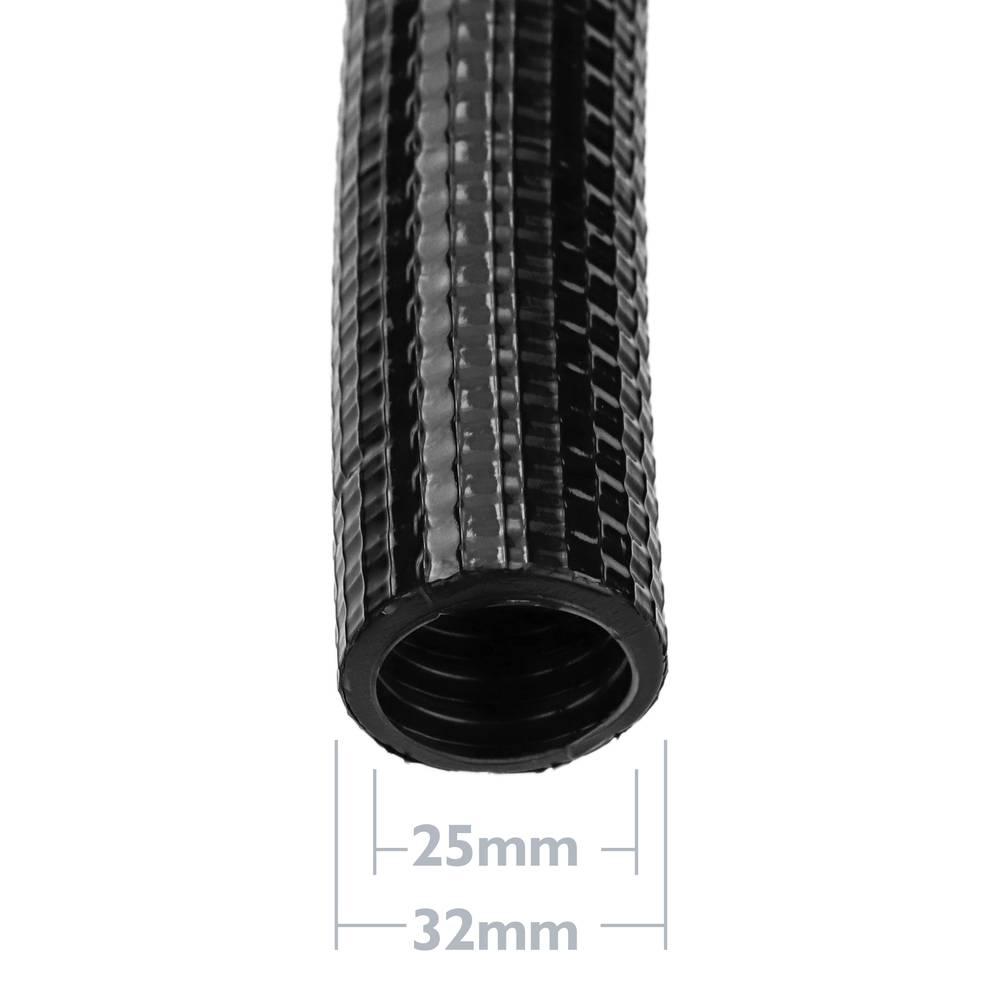 Tubo corrugado reforzado PVC M-32 50 m Negro - Cablematic