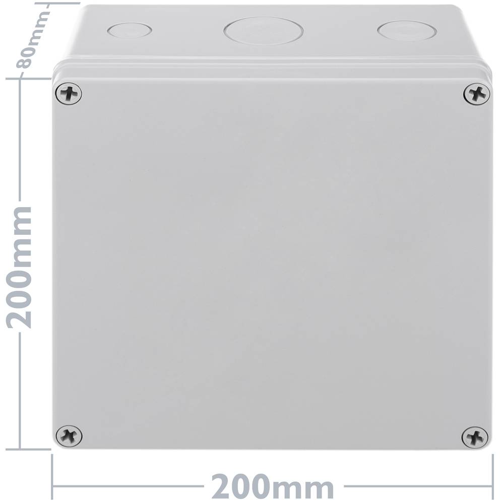Waterproof surface box square 200x200x80mm