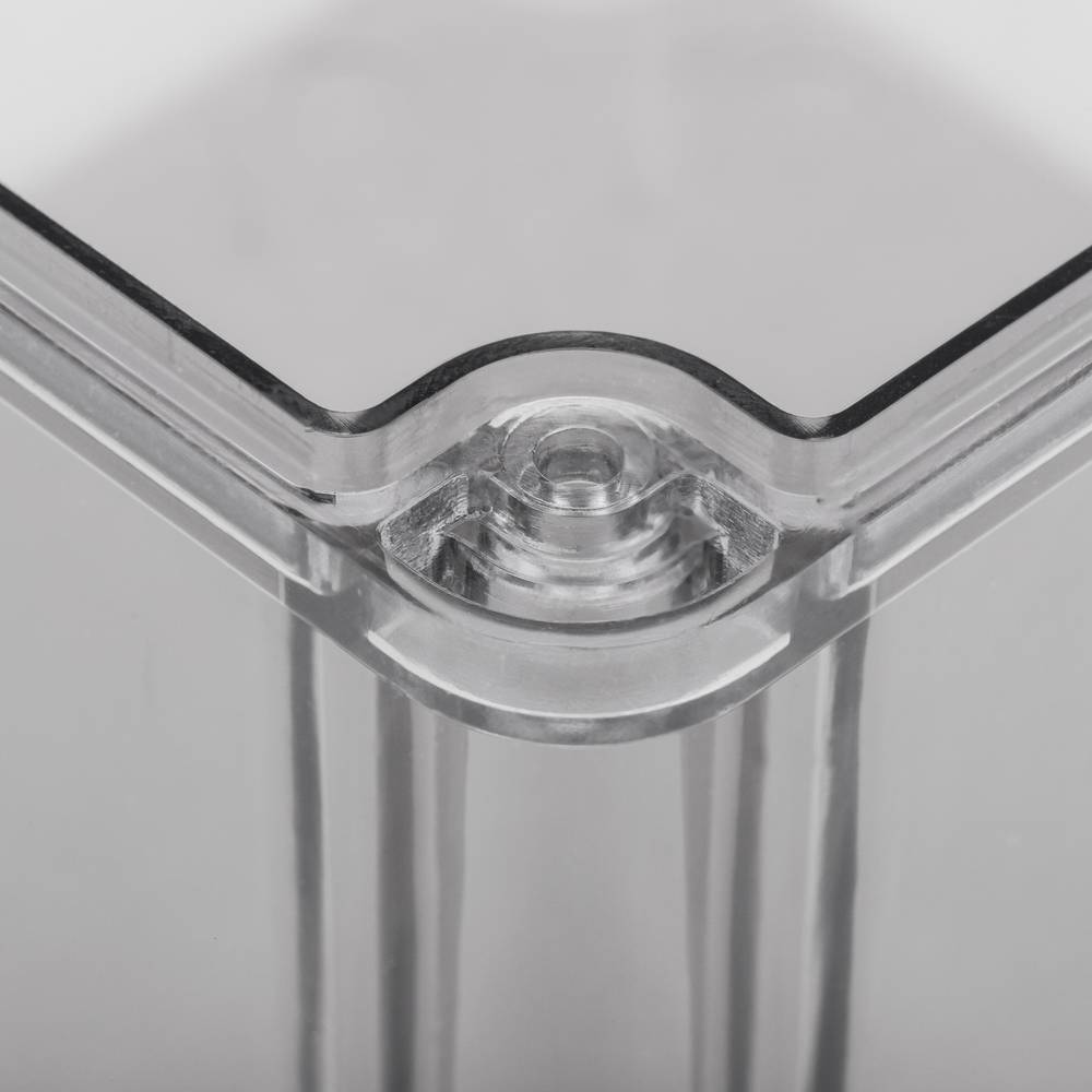 Caixa de superfície quadrada transparent IP44 lliure d'halògens LSZH 120x120x140mm