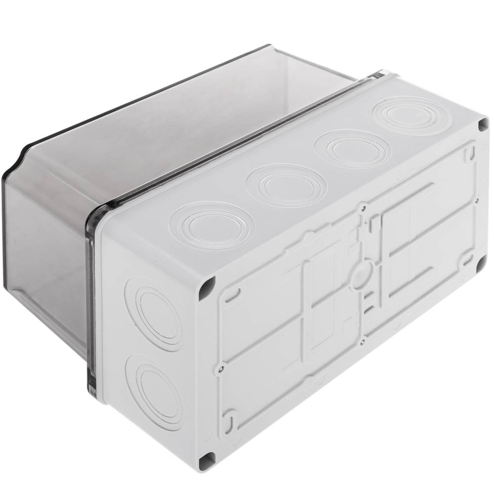 Scatola di derivazione superficie rettangolare trasparente IP44 esente da alogeni LSZH 120x225x140mm