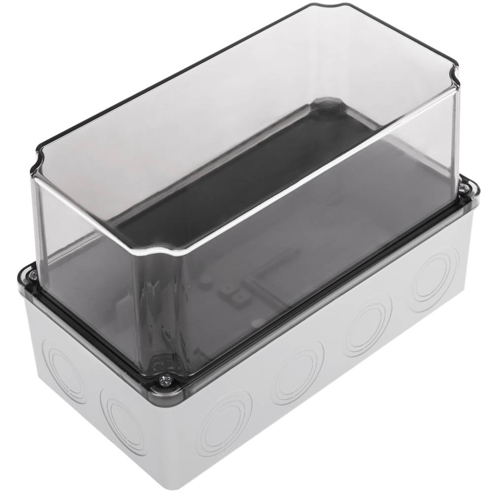 Scatola di derivazione superficie rettangolare trasparente IP44 esente da alogeni LSZH 120x225x140mm