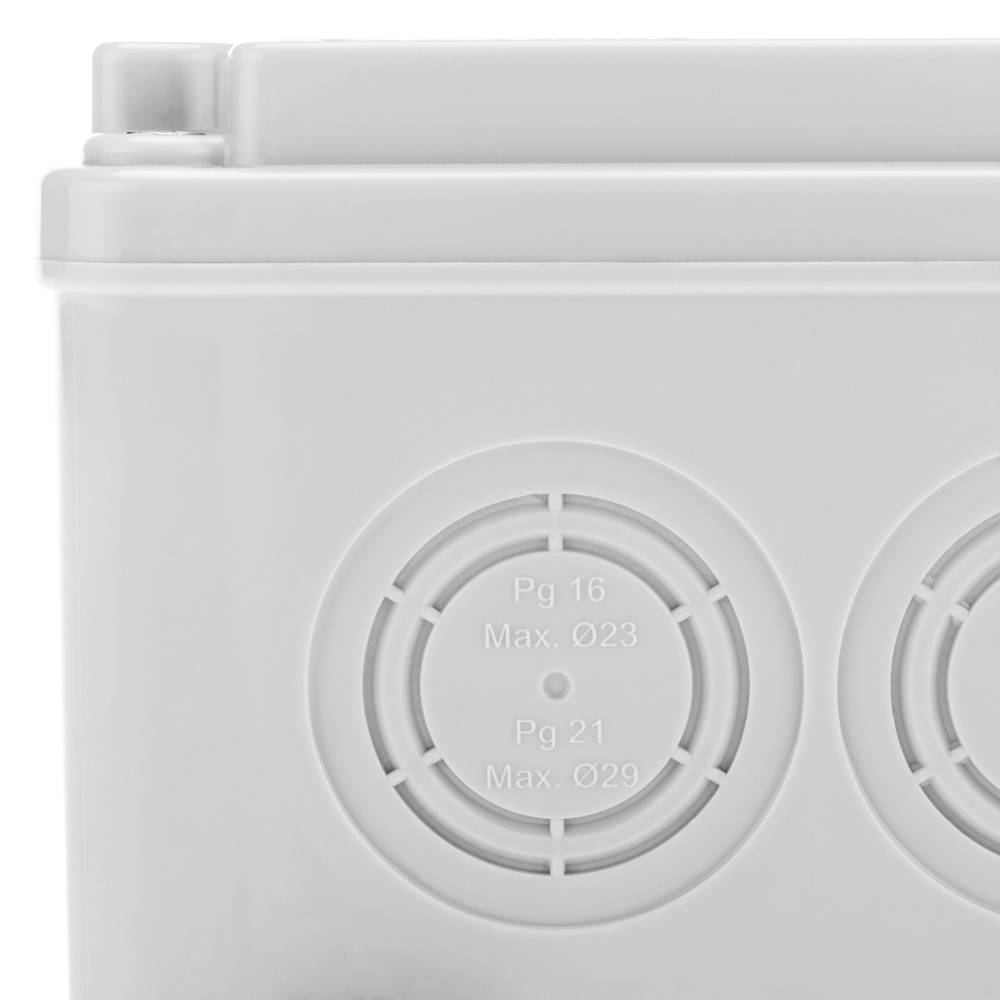 Rectangular surface junction box IP44 halogens free LSZH 120x225x80mm