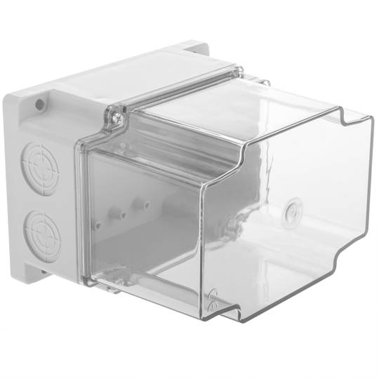 Caja de superficie rectangular transparente IP44 libre de halógenos LSZH 120x170x140mm