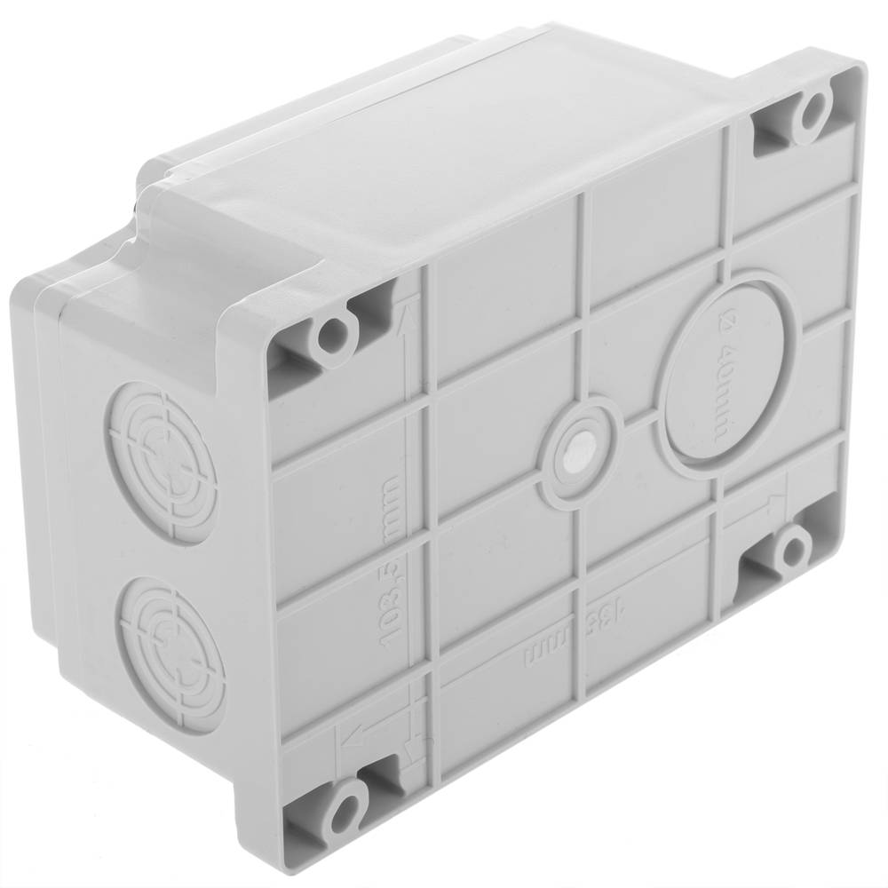 Caixa de superfície rectangular IP44 lliure d'halògens LSZH 120x170x70mm