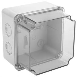 Caja de superficie rectangular transparente IP44 libre de halógenos LSZH 80x80x36mm